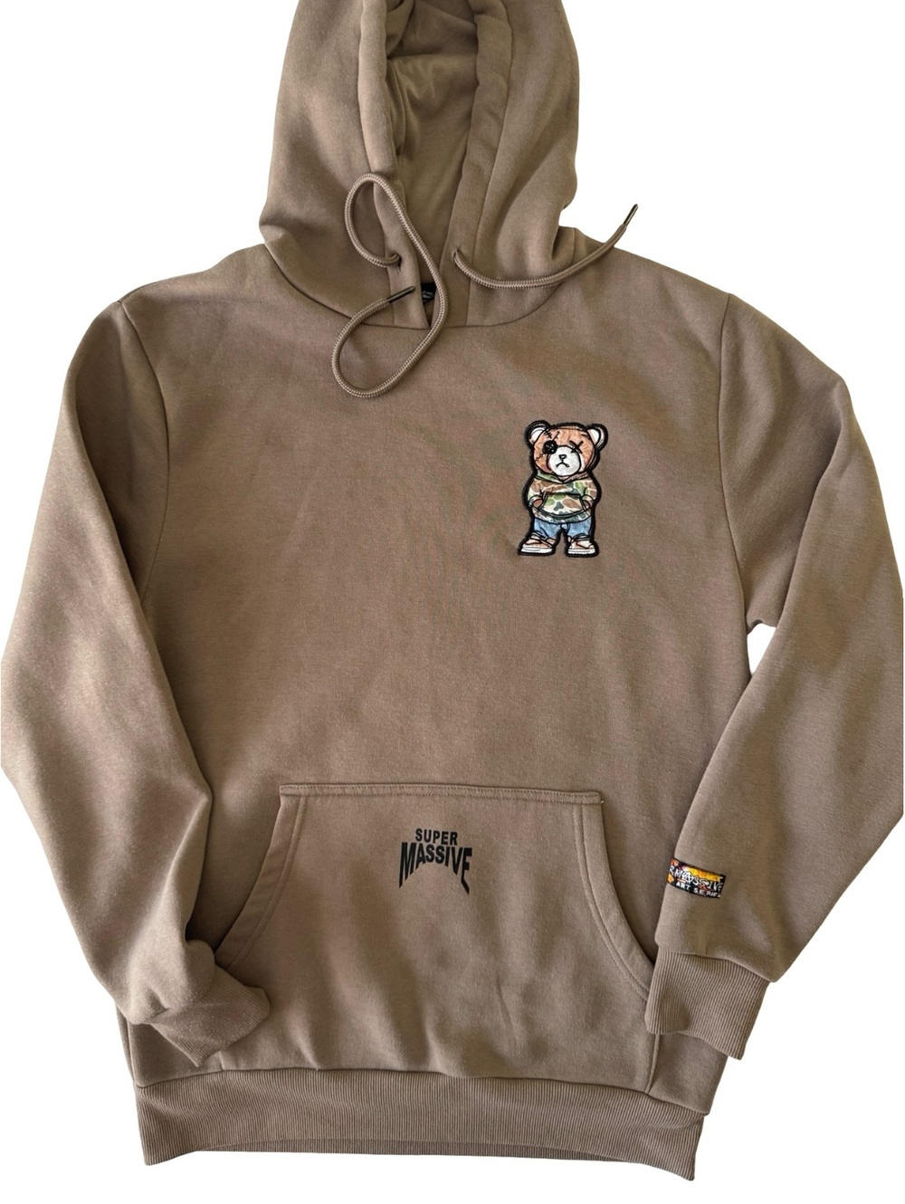 Super Massive Art Series Hoodie Men’s M Camo Bear Embroidered Y2K Streetwear